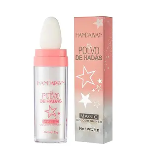 Polvo De Hadas Magic Colour Shiner Highlighter Powder with Soft Sponge Head for Face & Body Pearlescent Glitter 9g