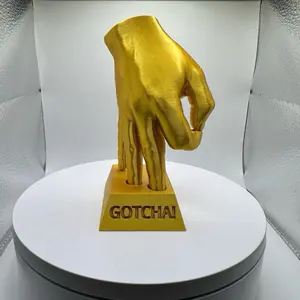 Gold Gotcha Meme Figurine 3D Printed