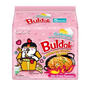 Samyang Spicy Chicken Noodle Carbonara Flavor Ramen, 4.58 oz, 5 Pack Instant Korean