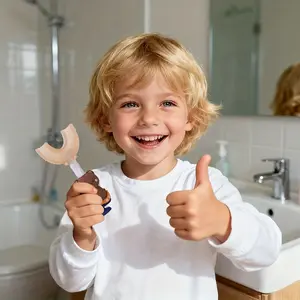 Baby Toothbrush Fun Game Design U-Shaped Cartoon Bear Character Daily Oral Hygiene Essentials for Kids Ages 0-6 Years Old