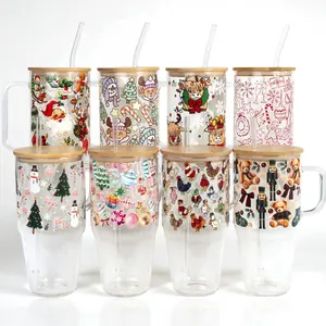 Christmas 32oz & 40oz Tumbler with Lid & Leakproof Plastic and Glass Straws