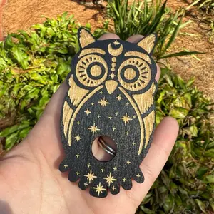 Owl Crystal Sphere Holder Display