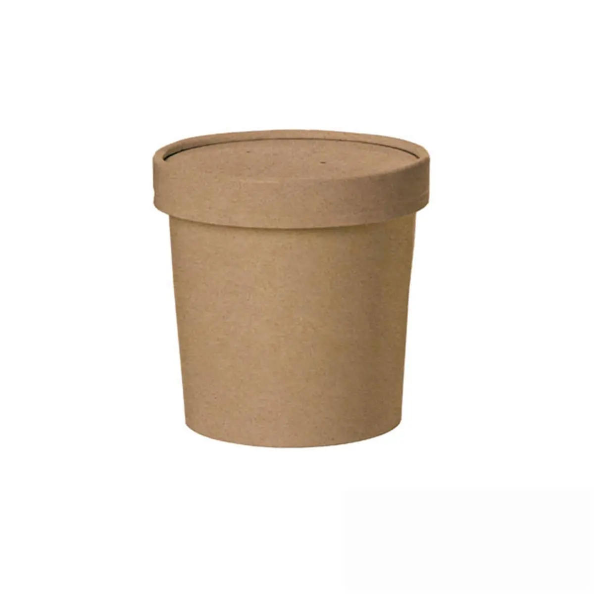 212 MAIN 12oz Disposable Paper Kraft Cups - Brown Round Soup Cups with Leakproof Paper Lids, 3.5in Dia x 3.4in, Vented, Cold Foods Compatible, Freezer & Microwave Safe, Disposable Cups