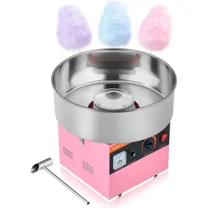 VEVOR Electric Cotton Candy Machine, 1000W Commercial Floss Maker With Cover, Commercial Cotton Candy Machine w/Stainless Steel Bowl Sugar Scoop, Ideal for Carnival, Birthday, Family Party, Pink