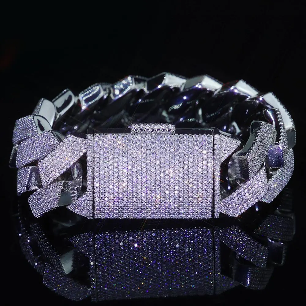 NUOYA 25MM Big heavy Iced Out Bracelet Men Woman Luxury Cz Cuban Link Bracelet Hip Hop Jewelry Drop Shipping