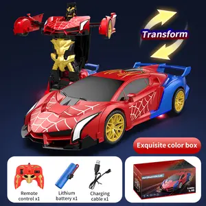 Spider RC Transforming Car, 2.4Ghz Remote Control Car to Robot with 360° Rotation LED Lights, Rechargeable RC Stunt Car Toy Gift for Kids Ages 3+ tiktokshopspringglowup