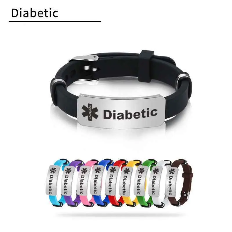 Medical Alert Silicone Bracelet with Geometric Rectangular Plate, Waterproof, Custom Engraved Custom Text, Emergency Info for Daily Wear Emergencies, Unisex