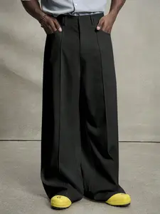 Anti-Wrinkle Soft Casual Pants, Versatile Wide Leg Pants, Unisex Striped Loose Straight Leg Pants, Slimming Drape Long Pants