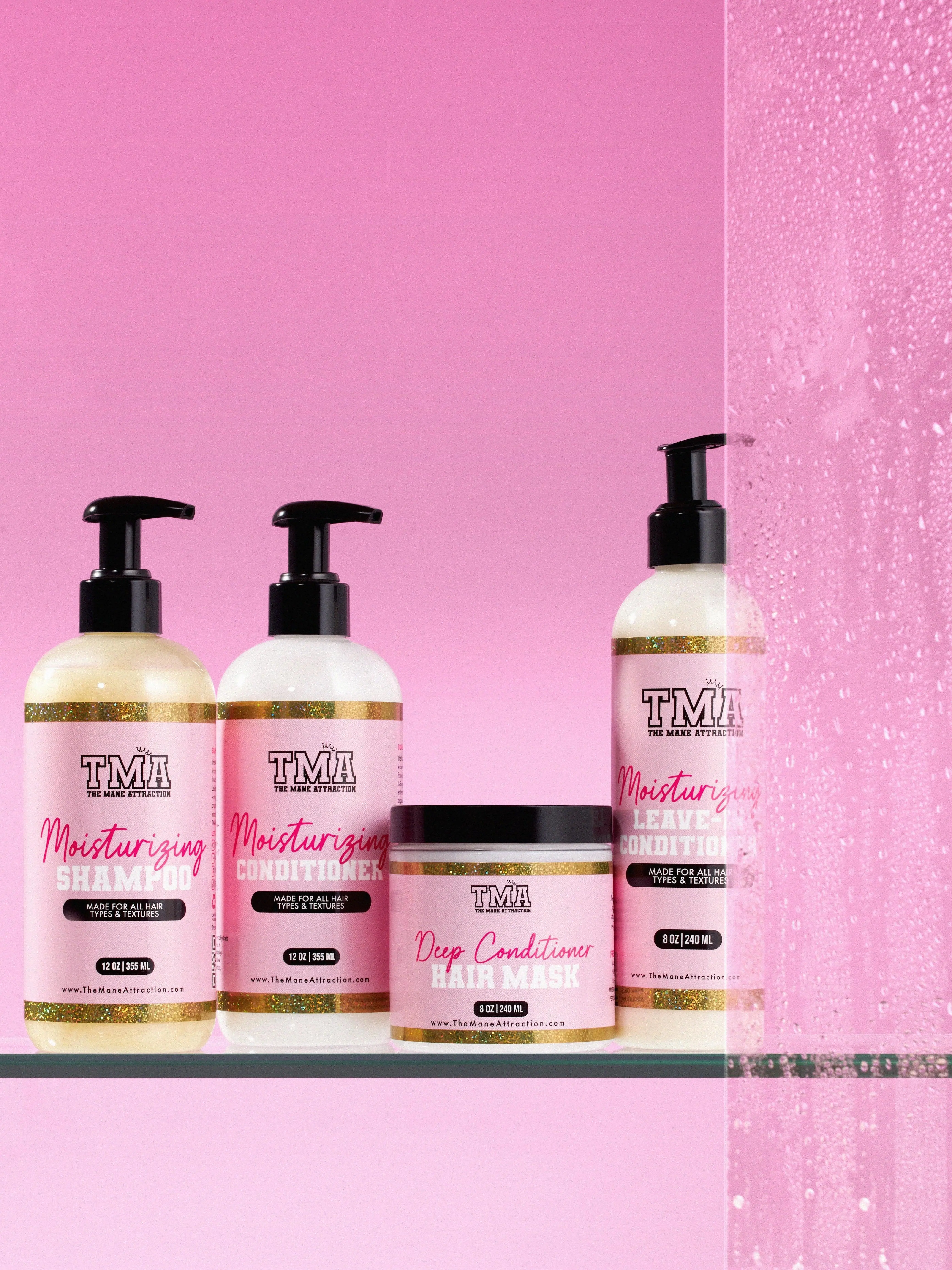 Wash Day Bundle Moisturizing Shampoo, Conditioner, Deep Conditioning Hair Mask & Leave-In Conditioner