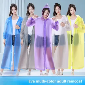 Disposable Adult EVA Raincoat Long Full Body Transparent Thickened Heavy Rain Outdoor Portable Adult Rain Poncho