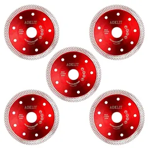 5 Pcs Diamond Saw Blades, 4-1/2" Tile Grinder Blade for Angle Grinder, Super Thin Tile Cutting Disc for Grinder for Cutting Tile Ceramic Porcelain Granite Marbles
