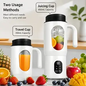 Portable blender,USB-C rechargeable,Personal compact travel juicer cup  for Shakes, Smoothies,Fresh juice,Self-cleaning,Leakproof lid, Smart time display,12 blades,with strong blending White