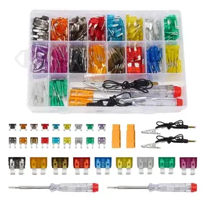 306pcs Car Fuse Kit, 160 Mini Blade Fuses, 90 Standard Fuses, 50 Micro Fuses, Fuse Puller, Mixed Colors, for Cars/vans/trucks/motorcycles