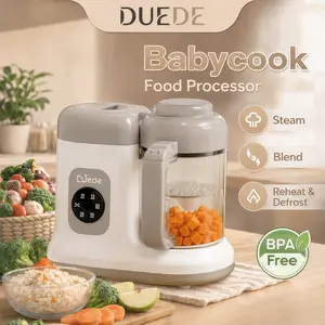 DUEDE Baby Food Maker - One Button Control Processor Steamer|Puree Blender Machine|Auto Cooking & Stirring, Cooking Nutritious Homemade Food for Infants & Toddlers, White
