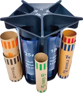 Coin Counter Coin Sorter Tube｜Creative 5-in-1 Change Sorter Coin Organizer｜Change Counter Machine Coin Roller｜Coin Bank Holder Coin Wrappers｜Super Easy to Use & Accurate｜Great Gift for Kids cash envelope