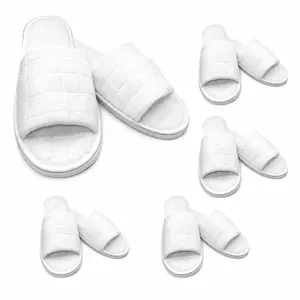 5 Pairs Luxury Disposable Guest Slippers, Thick Cushioned Open-Toe Slippers, Premium Indoor House Slippers for Guests, Airbnb, Vacation Rentals, Hotels, Salons & Home