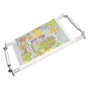 Couple Embroidery Art 19.69in (50cm) 4-Slot M Embroidery Frame with 8cm Adjustable Side Bars — 2.8cm Diameter Aluminum Alloy 4-Slot Thickened Round Tube, Width-Adjustable, Suitable for Cross-Stitch, Quilting Crafts, Silk Painting Creation, Multi-Purpose