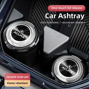 Car ashtray with lid ceramic lining flame retardant car ashtray For Acura ADX RDX ZDX Integra NSX MDX TLX CDX ILX RLX TL RL