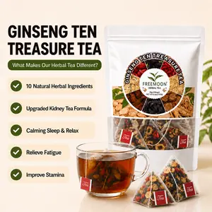 10-in-1 Natural Herbal Tea, Ginseng Ten Treasure Tea, Upgraded Kidney Support Formula For Calming Sleep & Relax, Chinese Herbal Tea Bags for Women & Men, Daily Wellness For Hair Health Digestive Detox & Cortisol Balance, 8g x 20 Bags
