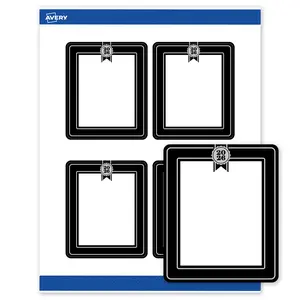 Avery® Printable Rectangle Labels, 4" x 3-1/3", Matte White, Sure Feed® Technology, Pre-printed 2026 Silver & Black Seal Design Great for Graduation, Laser & Inkjet Compatible, 80 Total