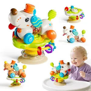 Baby Table Suction Cup Rotating Toy, Battery-Free Rolling Puppy, Educational Early Learning Toy for Babies, Fun and Interactive Playtime, Infant