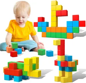 Magnetic Building Blocks, 35 PCS Large Magnetic Cubes for Toddlers Boy Girls Sensory Montessori Toys Educational Construction STEAM Toy for Birthday(1.21 Inch) ai  plush  toy
