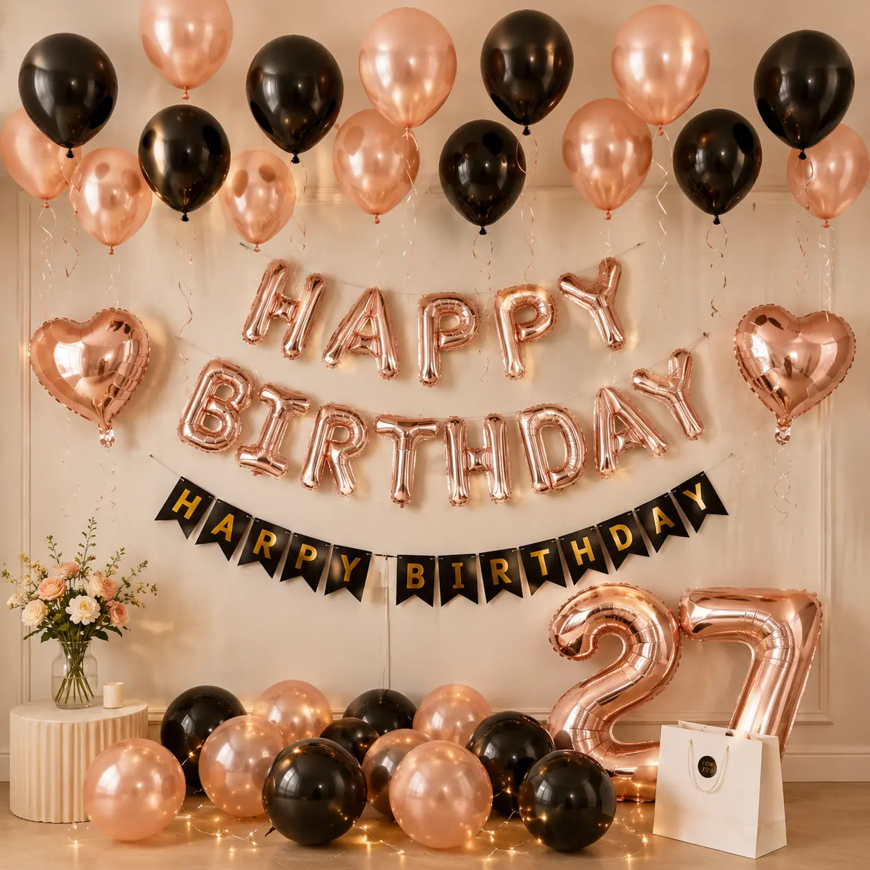 43pcs Birthday Balloon Set - Festive Home Celebration Decor, Essential Party Supplies for Festive Gatherings