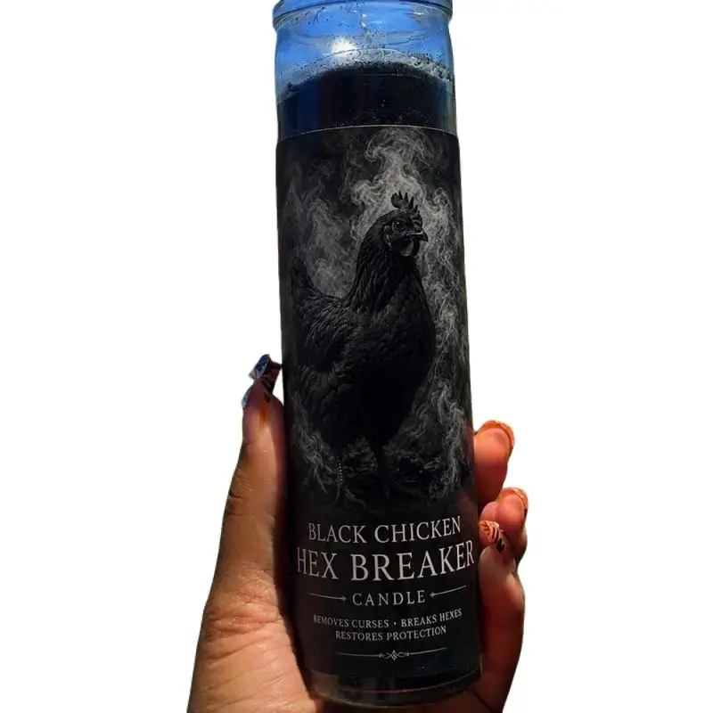 Black chicken hex candle