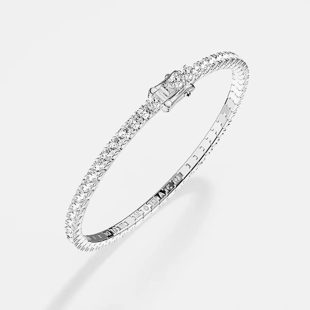 Lab-grown diamond tennis bracelet, 3 mm lab diamond; size: 6.5 inches; layered light luxury design for fashionable wear; model 13003, S925 sterling silver.