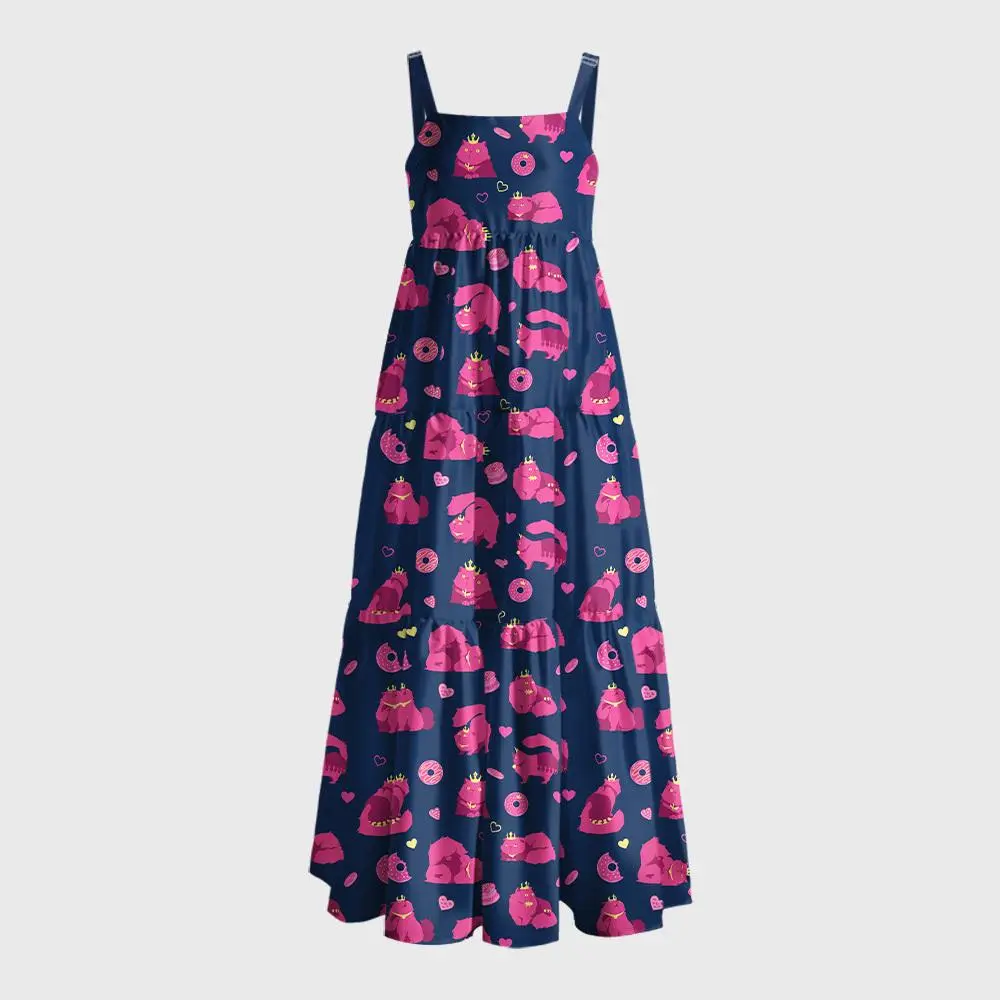 Princess Donut Night Crawl Geek Tiered Cami Maxi Dress