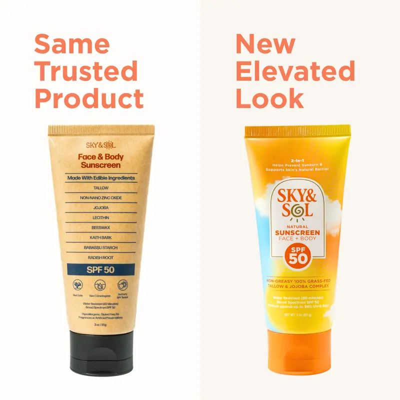 SKY & SOL Face & Body Mineral Sunscreen– Non-Nano Zinc Oxide, Sensitive Skin Safe 3oz