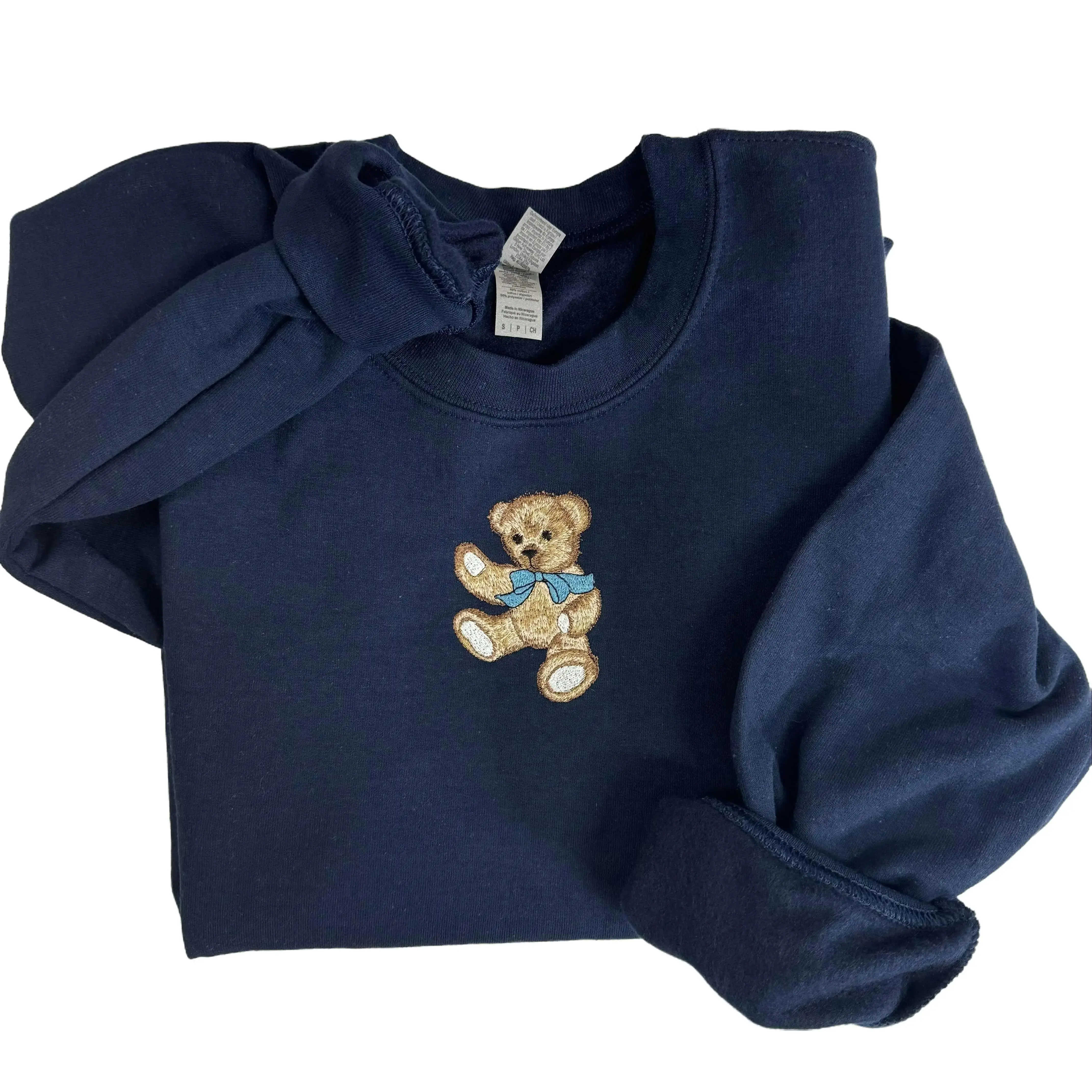 Embroidered Vintage Cottagecore Bear Sweatshirt christmas sweatshirt trendy crewneck