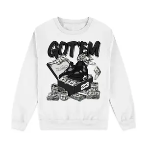 Dollar Sneaker Box Sweatshirt Match 4 Retro White Thunder | Color-Match Design | Adjustable Fit (S-5XL) | Shirt To Match Sneaker