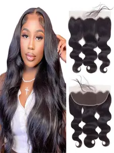 13x4 Lace Frontal Pre Plucked Body Wave, 8-18 Inch Brazilian Virgin Human Hair, 150% Density, Ear to Ear HD Lace Frontal, Natural Glueless Frontal Wig