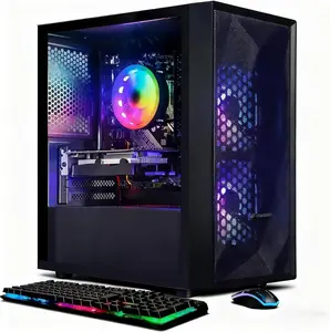 STGAubron Gaming PC Computer Desktop, Intel Core i5 up to 3.6G, Radeon RX 550, 16G RAM, 512G SSD, WiFi 6, BT 5.0, RGB Fan x2, Windows 11 Home
