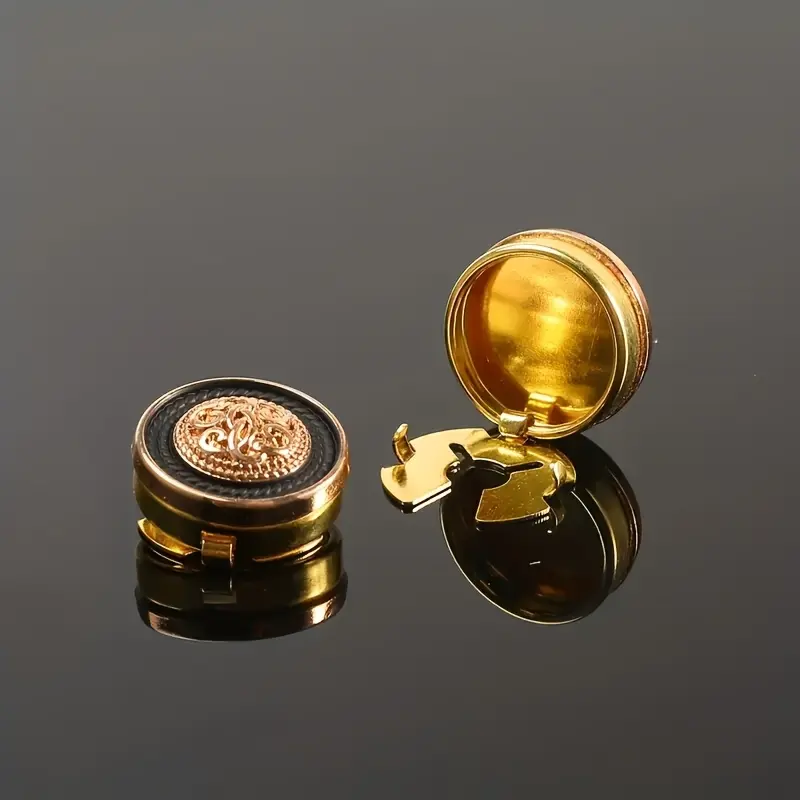 2pcs Vintage Unique Shirt Button Set, Luxurious Metal Cufflinks, Fashion Clothing Decorative Buttons, Formal Tailcoat Suit Accessories, DIY Clothing Parts, Decoration, Styling