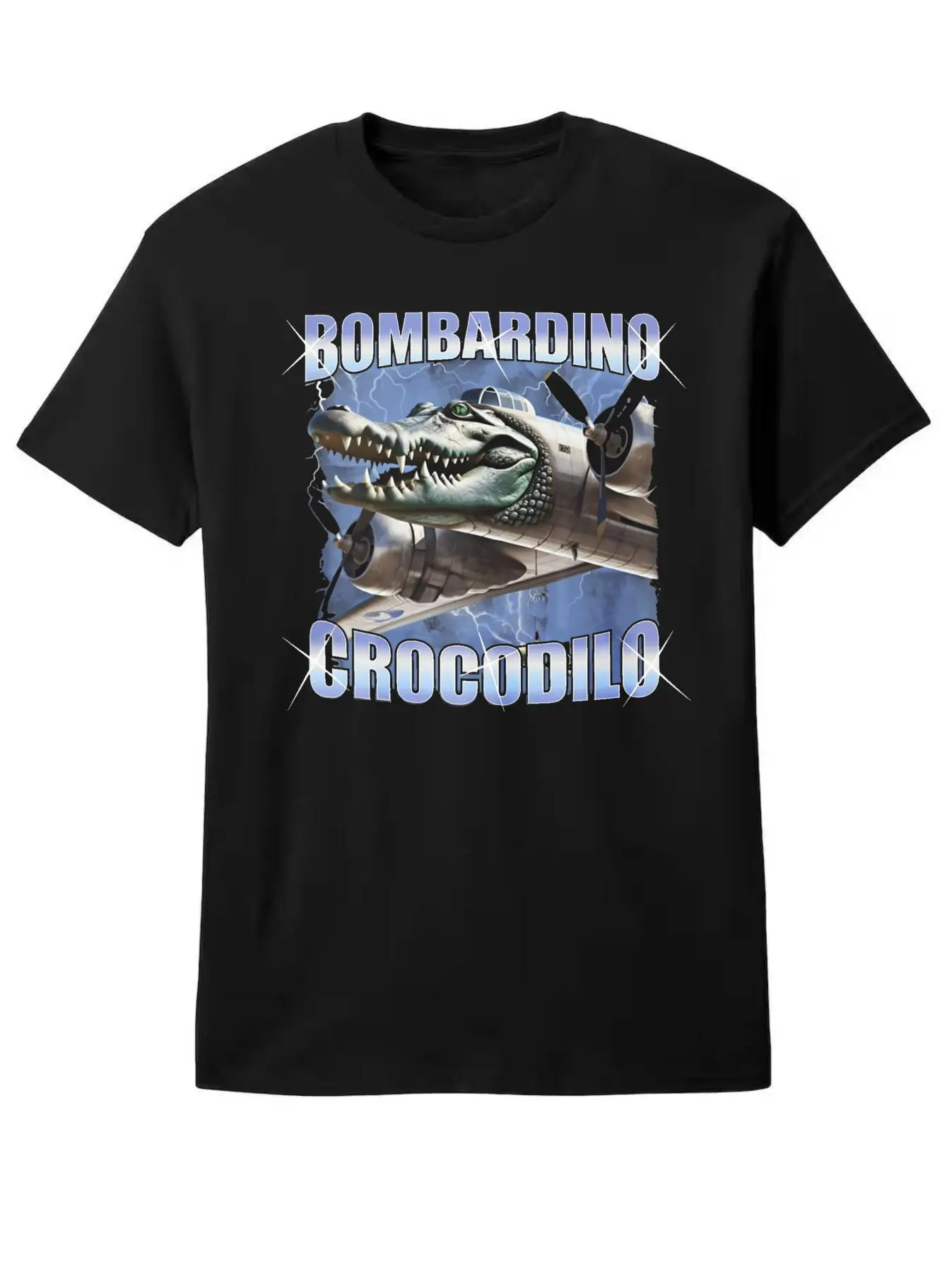 Graphic Vintage Style, Women's T-Shirt, Bombardino Crocodilo Airplane Art, Casual Daily Wear