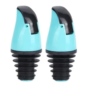 2pcs Oil Bottle Pour Spout Stopper, Abs Silicone Pourer Stopper for Wine Soy Sauce Vinegar Bottles, Kitchen Accessory, Durable Kitchenware