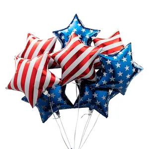Star-Shaped Stars & Stripes 20" Mylar Balloons - 12 Pc.