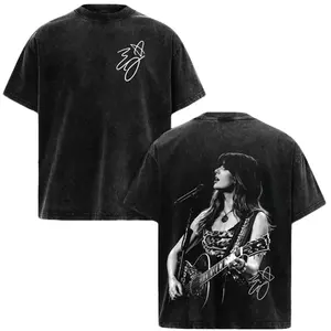 Ella Langley Shirt – Vintage Acid Washed Oversized Graphic T Shirt, Country Singer Live Performance Guitar Tee Western Music Aesthetic Streetwear, Heavyweight Soft Cotton Unisex Top, Men Women Wear Casual Tee, Gift for Country Music Fans