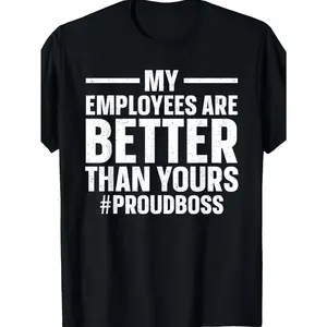 Proud Boss 180G Cotton T-Shirt for Men & Women - Humorous ProudBoss Message, Round Neck, Short Sleeve, Black - Ideal Gift for Boss Day, Dad, Husband, Grandpa, Friends - Sizes S to XXXL, Casual Wear TshirtExpressive ClothingCotton Fabric