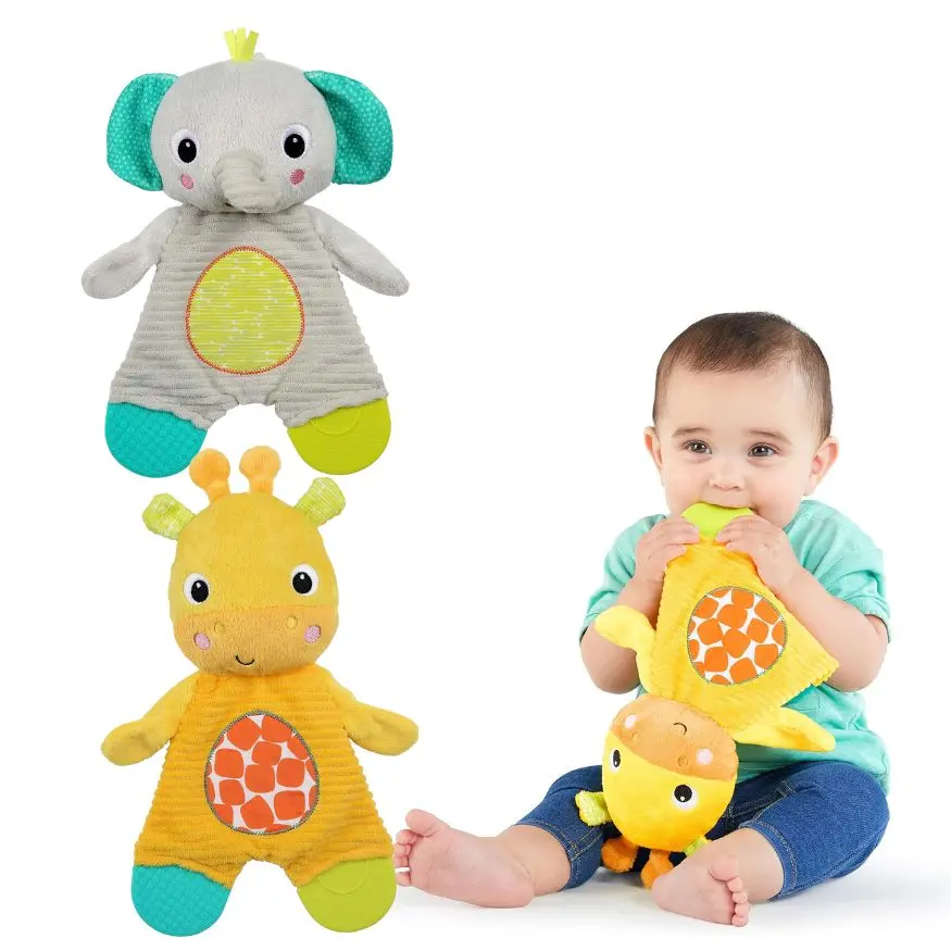 Snuggle & Teethe BPA-free Crinkle Teething Plush Baby Toy - Giraffe