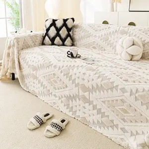 Plush Sofa Cover Universal All-Season Pet-Friendly Non-Slip Home Decor Sofa Couch Protector for Office Bedroom Living Room Sofa Slipcover