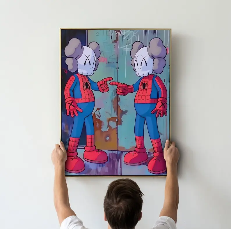 Kaws Spider Poster Print rare, Hypebeast Figure, Graffiti, Hypebeast Toys, Kaws picture, graffiti wall art