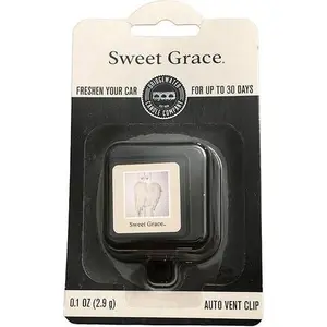 Bridgewater Candle Sweet Grace Auto Vent Clip - Highly Fragranced Car Air Freshener with Vanilla Scent - Up to 30 Days Freshness