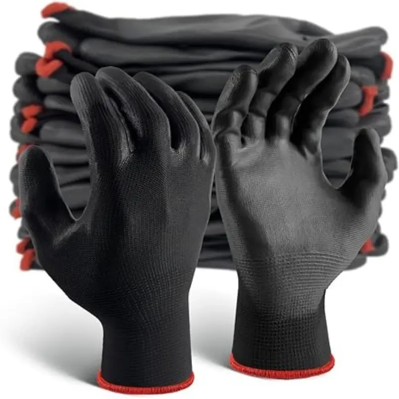 6/12/18PCS PU Coating Gloves Anti-Slip Multi-Scenario Nylon PU Work Gloves Safety Durable Gardening Machinery Automotive Repair NONE