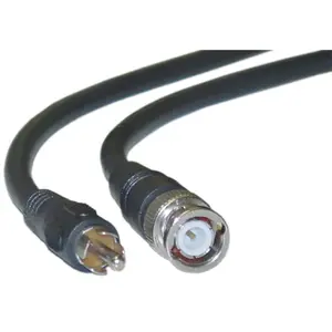 Cable Wholesale  3 ft. RG59U Coaxial BNC to RCA Video Cable, BNC Male to RCA Male - 75 Ohm & 64 Percentage Braid - Black