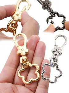 Flower-shaped Snap Hooks and Floral Spring Rrings, Flower-shaped Keychain, rotating hook, dog clip, perfect for DIY, jewelry metal keychain, convenient keyring, detachable handbag strap connector, Keychain Wristlet Strap, DIY Keychains, Keychain For Bags