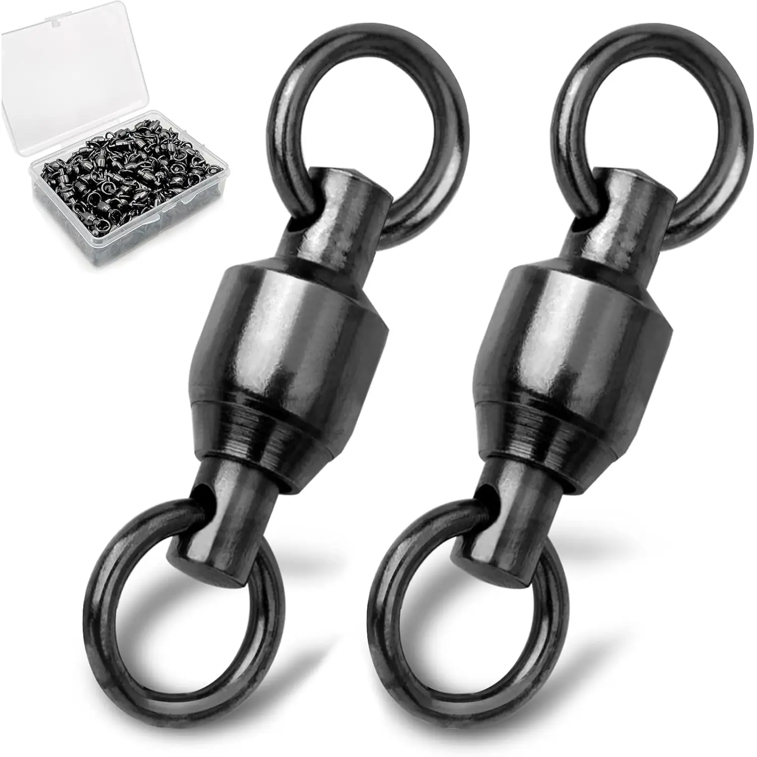 Ball Bearing Fishing Swivels, 30/50 Pack for Saltwater & Freshwater, High Strength Stainless Steel Terminal Tackle with Solid Welded Rings, Sizes 0-10, Fishing Gear Accessories, Outdoor Fishing Equipment