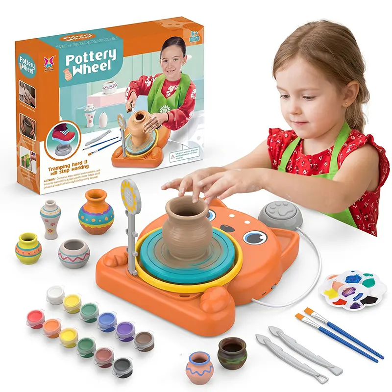 Pottery Wheel for Kids - Complete Pottery Painting Kit Art Supplies Arts and Crafts for Girls Boy Kids Toy, Birthday Halloween Christmas Gift for Kids Ages 6 7 8 9 10 11 12+, (Dog)